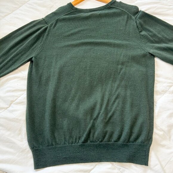 Goodthreads 100% Merino Wool Crewneck Sweater Green Men’s Large - Picture 3 of 5